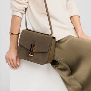DeMellier Vancouver Olive Green Suede Crossbody with Gold Hardware NWOT
